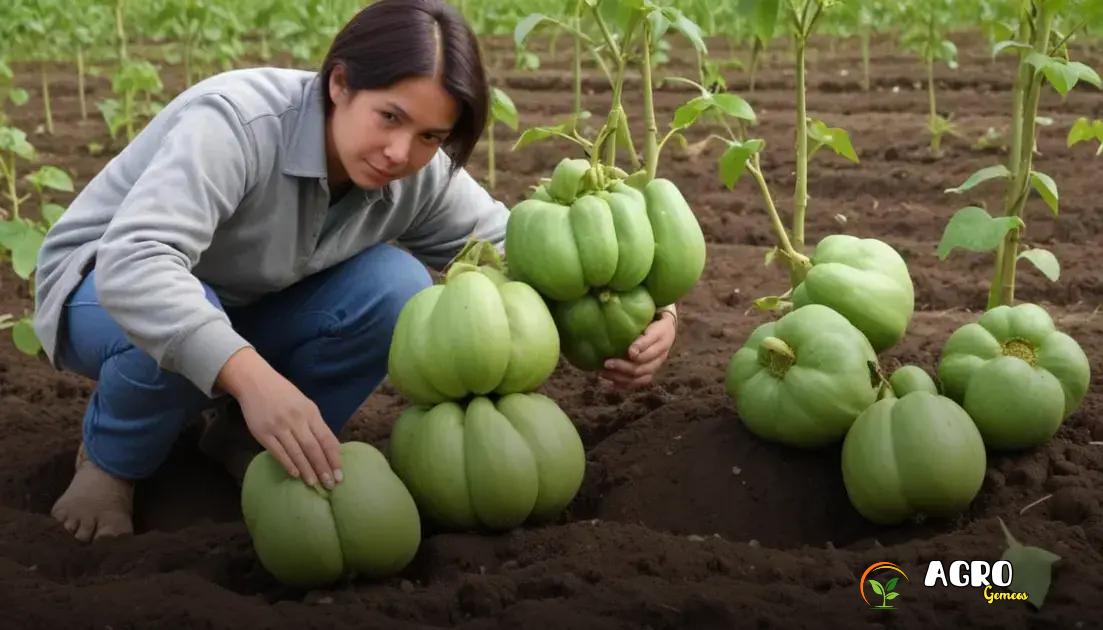 Colheita e armazenamento do chuchu